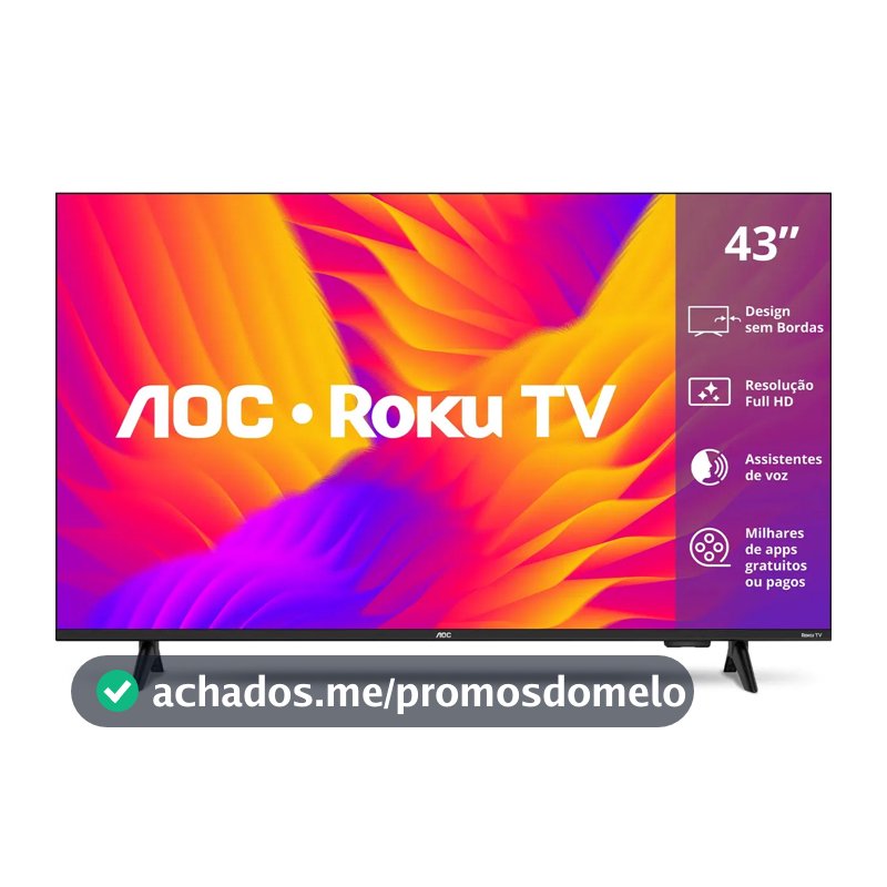 Smart Tv 43 Aoc Led Roku Full Hd Wi-fi 60hz Hdmi Usb 43s5155/78g