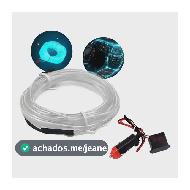 Fita Led Automotiva Fio Neon Azul Painel, 5 Metros 12v