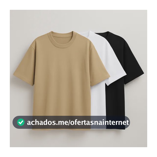 Kit 3 Oversized Masculina Stretwear Básica Lisa Premium