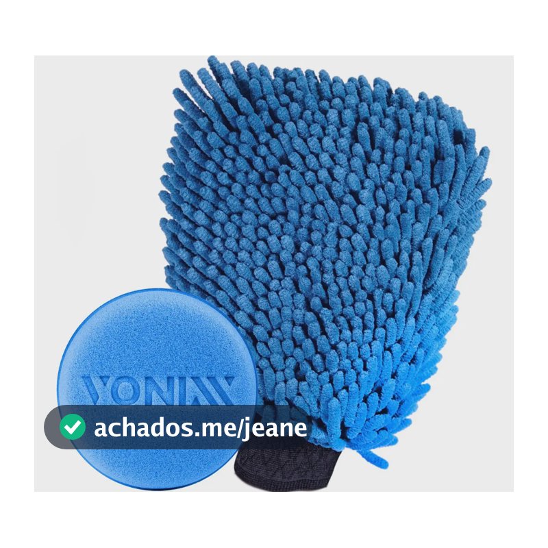Luva Microfibra Chenile Detailer Lavagem Automotiva + Aplicador Vonixx