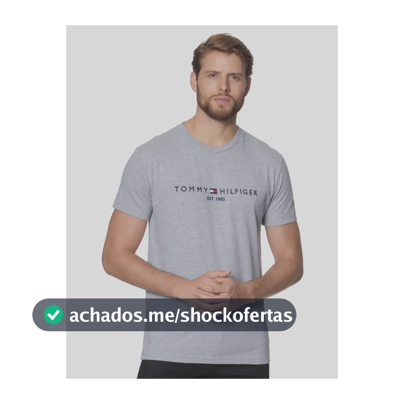 Camiseta Tommy Hilfiger Im Core Logo Light Grey Heather N/a Gg Liso