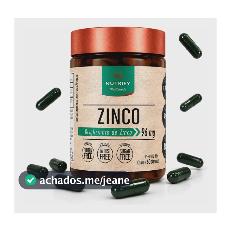 Zinco Em Cápsulas Quelato Vegano 60 Cápsulas - Nutrify      Neutro
