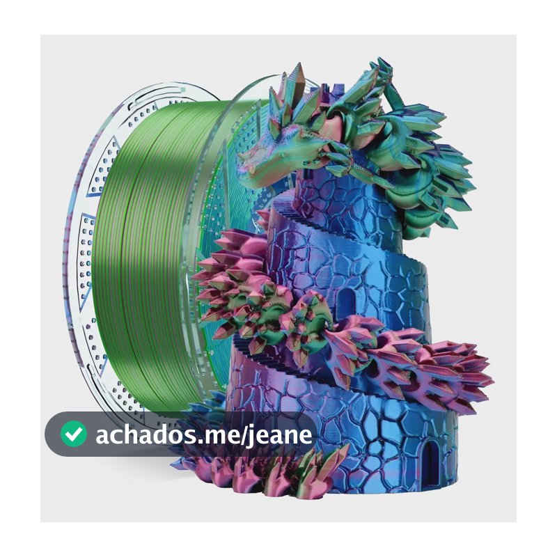Filamento 3D Tricolor Pla Silk 1,75 mm 1 kg Impressora Conjure Cor Vermelho Azul Verde_Y