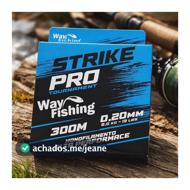 Linha Monofilamento Strike Pro 300m  Alta Performace Torneio 0.20 Mm 8,6kg - 19lbs
