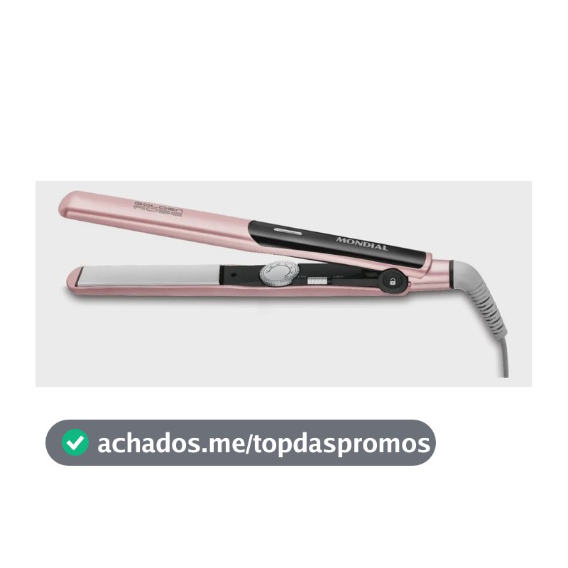 Prancha Alisadora Mondial Golden Rose/Preto Bivolt P-20