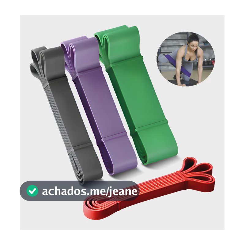 Band Elastico Kit Super Band 4 Intensidade Leve Médio Forte  Preto