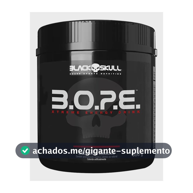 Pré Treino B.O.P.E - 300g - Sabor Frutas vermelhas- Black Skull