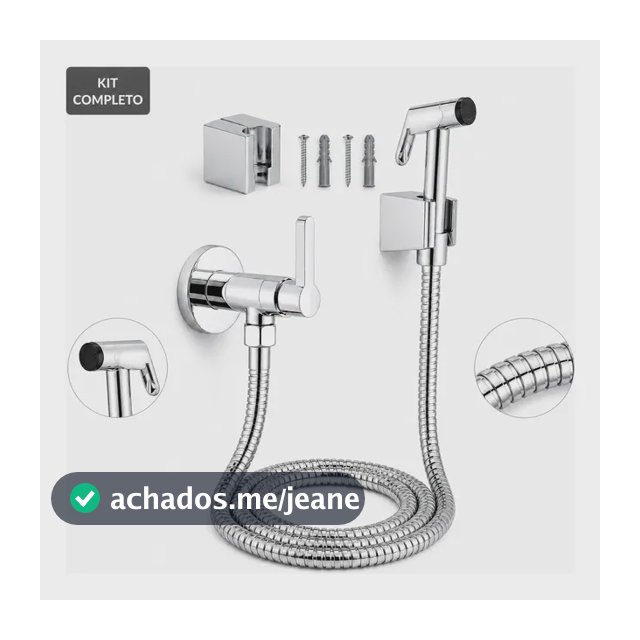 Ducha Higiênica Banheiro Completa Cromada Com Suporte