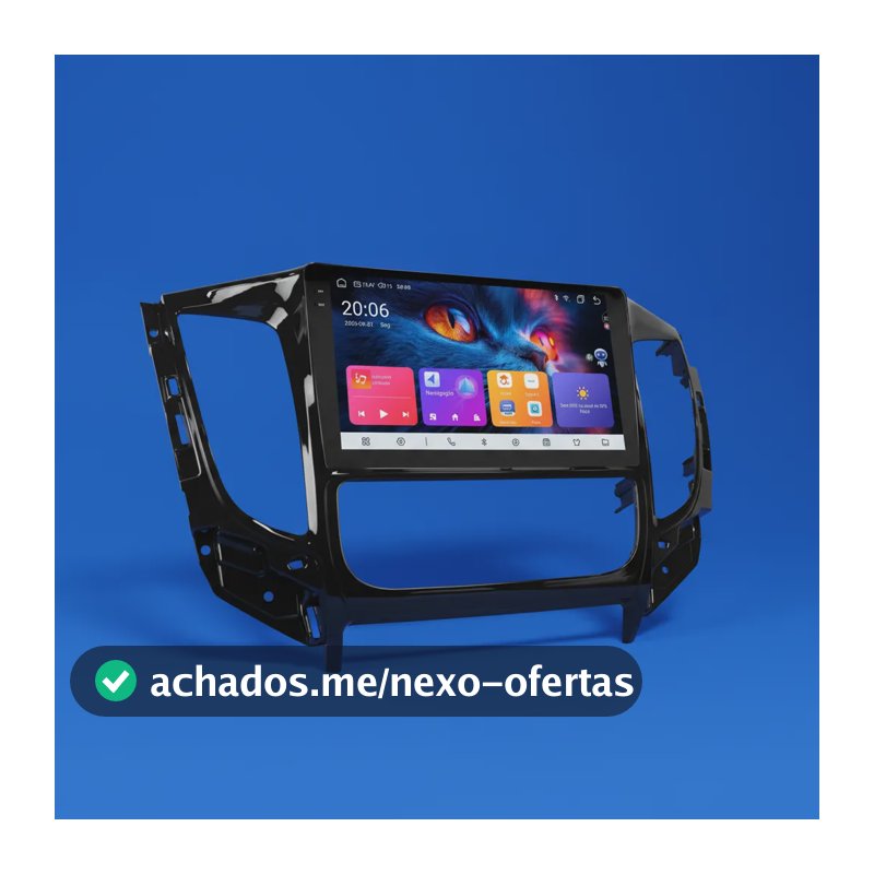 Multimidia 9p Mitsubishi L200 Android 6gb 128g Voz 360° 4g Pajero Sport Ar Digital 2018 - 2019 - 2020 - 2021 Black Piano