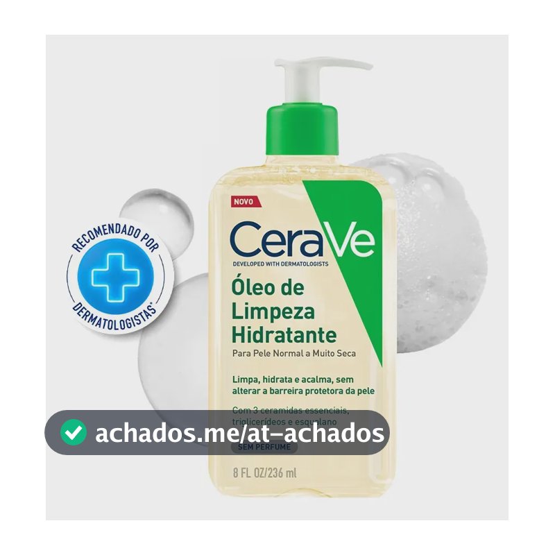 Óleo de Limpeza Facial Hidratante Para Pele Seca e Atópica CeraVe 236ml