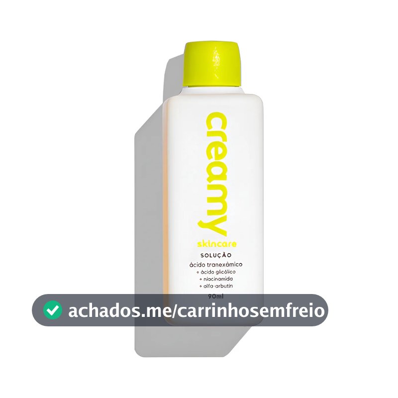 Creamy Skincare Ácido Tranexâmico 90ml Solução Clareadora Previne a Hiperpigmentação de Manchas Solares Trata Acne e Melasma Todos os Tipos de Pele Uso Noturno
