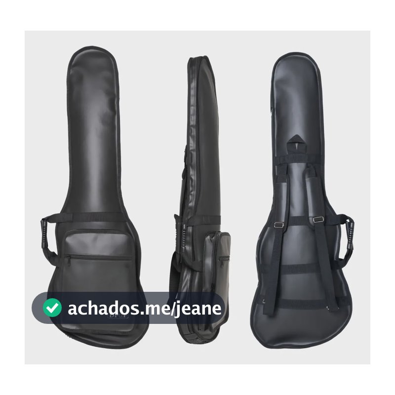 Capa Bag Contra Baixo Super Luxo Acolchoada Couro Sintético Preto