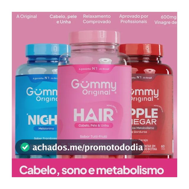Kit 3 Gummy Original Night + Vinagre De Maçã + Hair Morango Vinagre De Maçã