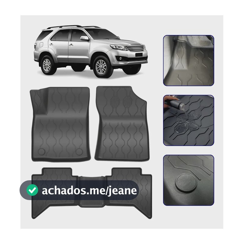 Tapete Bandeja 3d Para Hilux Sw4 2005 A 2015 Borda Elevada Sw4 - 2005 A 2015