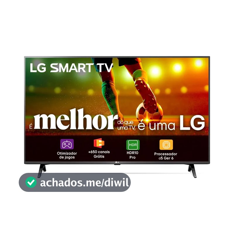 Smart TV LG 43"Full HD, Processador A5 Ger6, AI, Alexa e webOS 23 - 43LR6700PSA