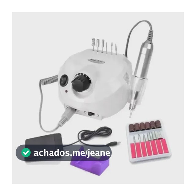 Lixadeira Elétrica Unha Motor Porquinho 50.000rpm Nail Drill Branco 127/220v