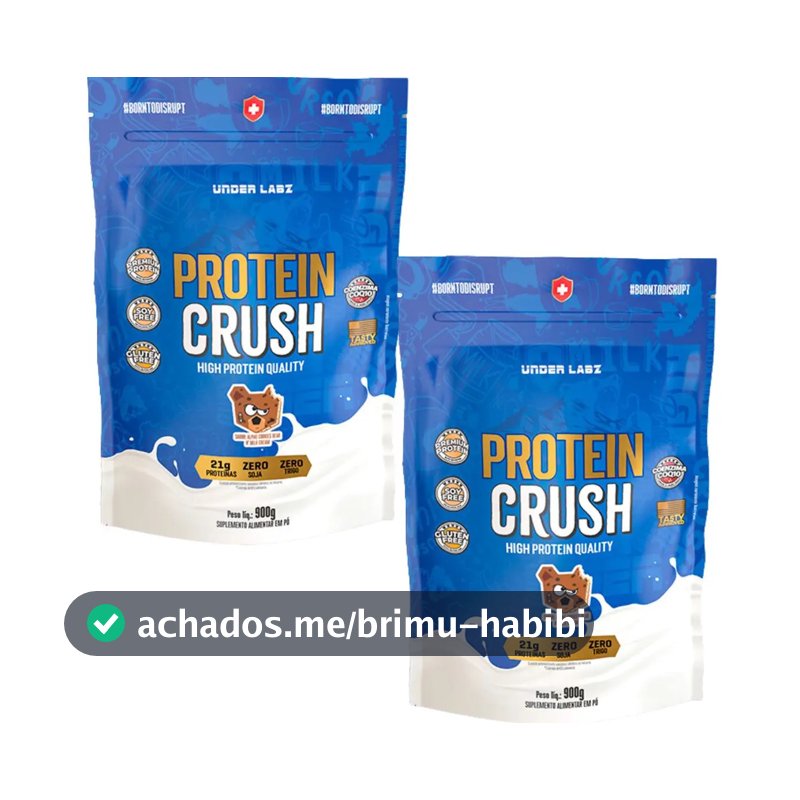 Whey Protein Crush Under Labz 21g De Proteina Kit 2x 900g Sabor Doce De Leite E Cookies