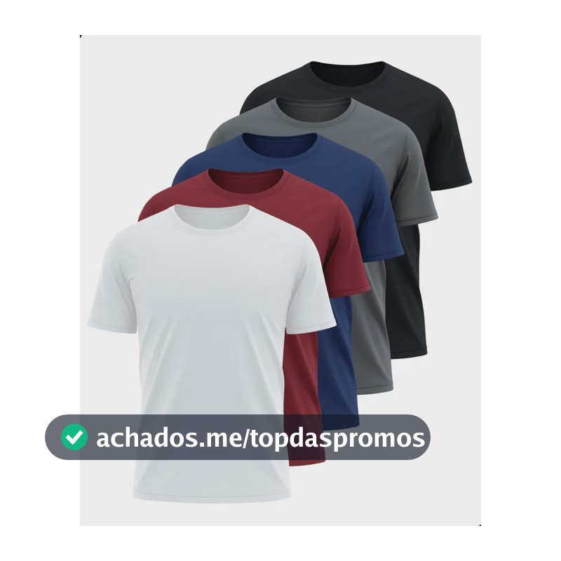 Kit 5 Camisetas Básicas Masculina Dry Fit Lisa Tradicional  Variado Gg