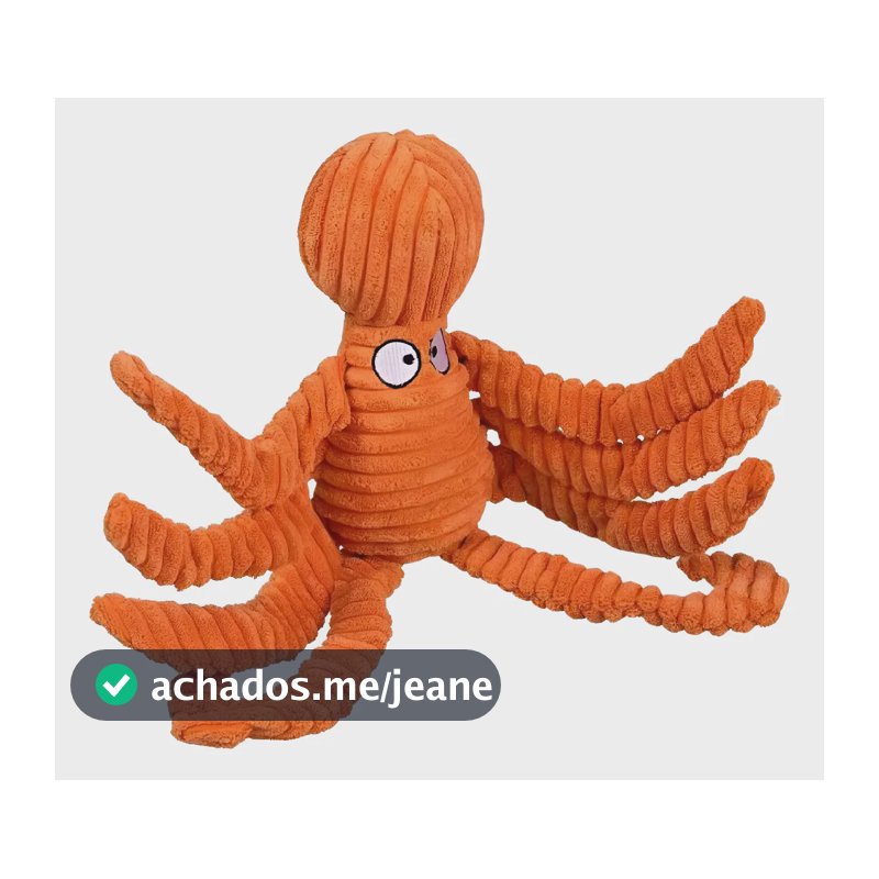 Brinquedo Pet Lula De Pelúcia Bicho P/ Animais De Estimação Laranja Lula