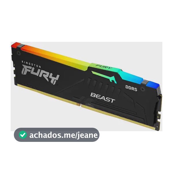 Memória RAM Para Pc Gamer DDR5 16gb 5600Mhz CL40 Kingston Fury Beast KF556C40BBA/16 RGB Desktop Udimm