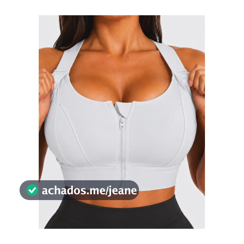 Top Alta Sustentação Academia Premium Sutiã Esportivo Treino Branco G/gg 48 Ao 52