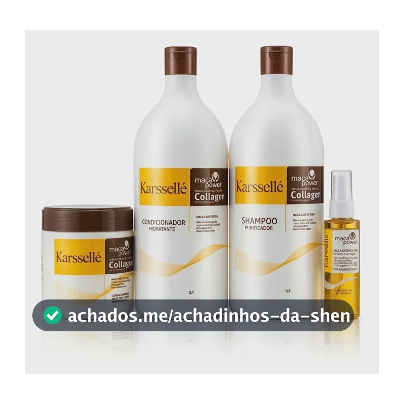 Kit Completo Karssellé Mascara + Shampoo + Condicionador + Óleo