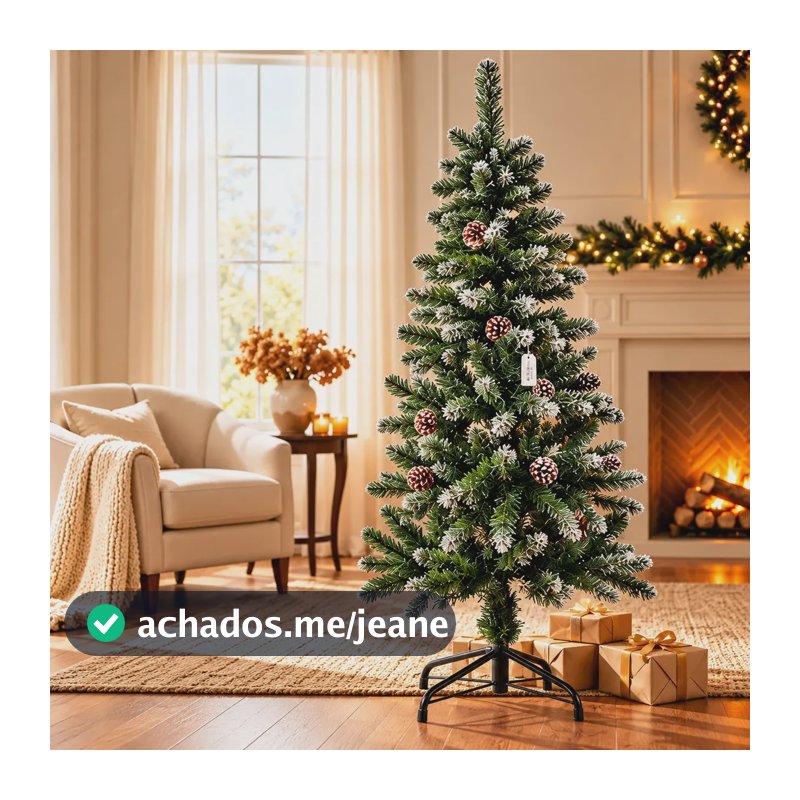 Arvore De Natal Luxo Nevada Pinheiro Canadense Grande Decoração Natalina Galhos Nevados 1,20m