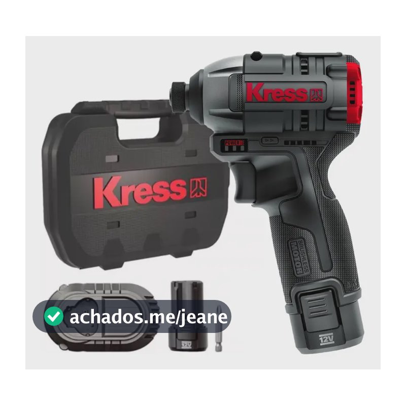 Parafusadeira Impacto 12v 2ah Brushless Kub50.2 Kress Preta