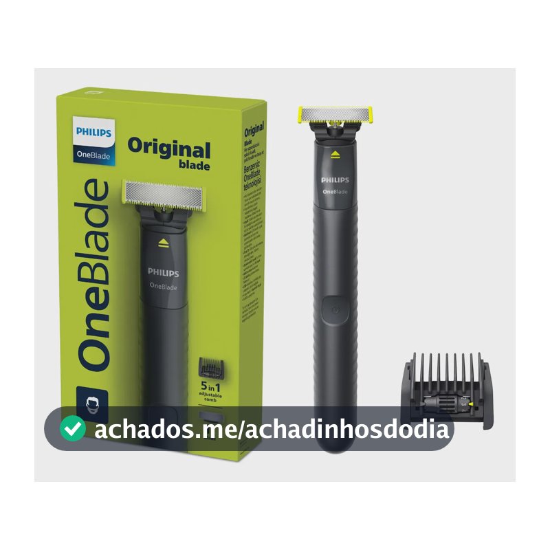 Barbeador e Aparador Elétrico Philips OneBlade com Pente 5 em 1, Sem Fio e À Prova D'Água - QP1425/10