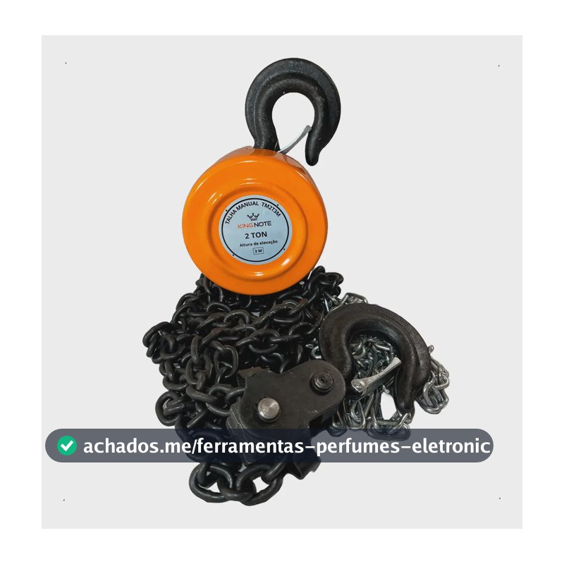 Talha De Corrente Manual Catraca 2000kg 3m Altura De Elevação Corrente Aço 2t Galvanizado King Note
