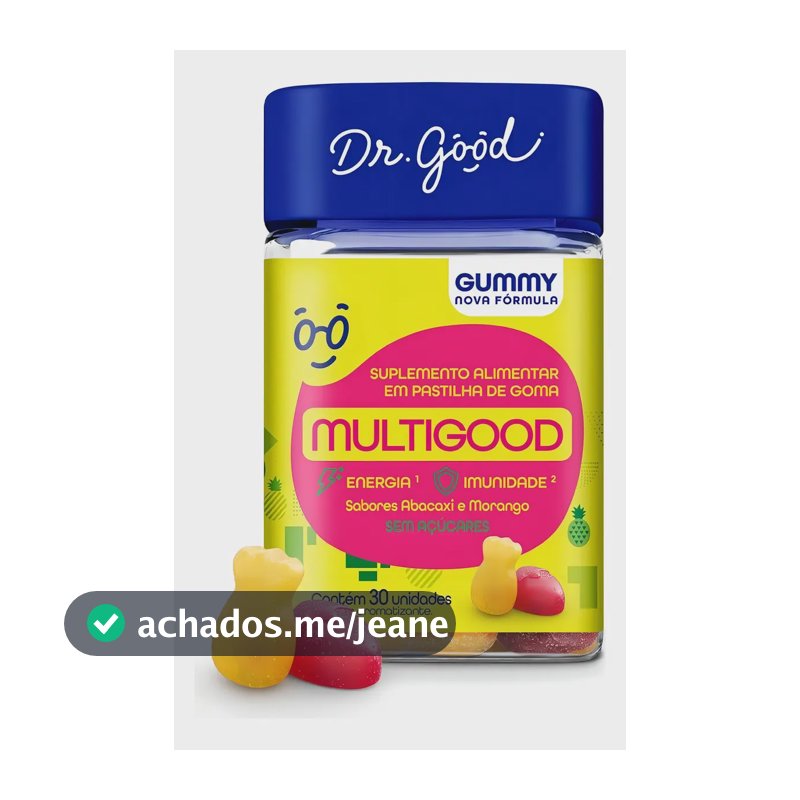 Dr Good Fini MultiGood Sabor Abacaxi E Morango 30 gomas