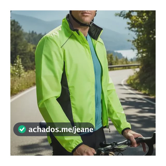 Jaqueta Corta Vento Neon Refletiva Manga Longa Ciclismo Bike