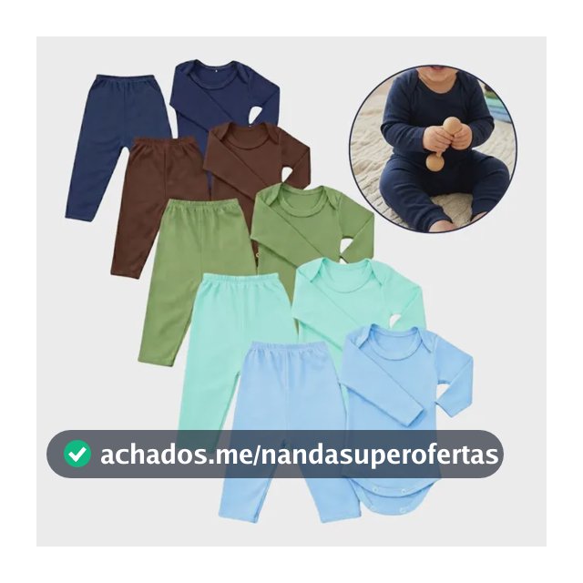 Kit Roupa Bebê 4 Peças  Body Mijão Manga Longa Menina Menino Cores Masculina G - 6 A 12m