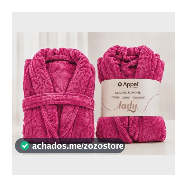 Roupão Plush Lady Feminino Flannel Manga Longa Luxo Appel