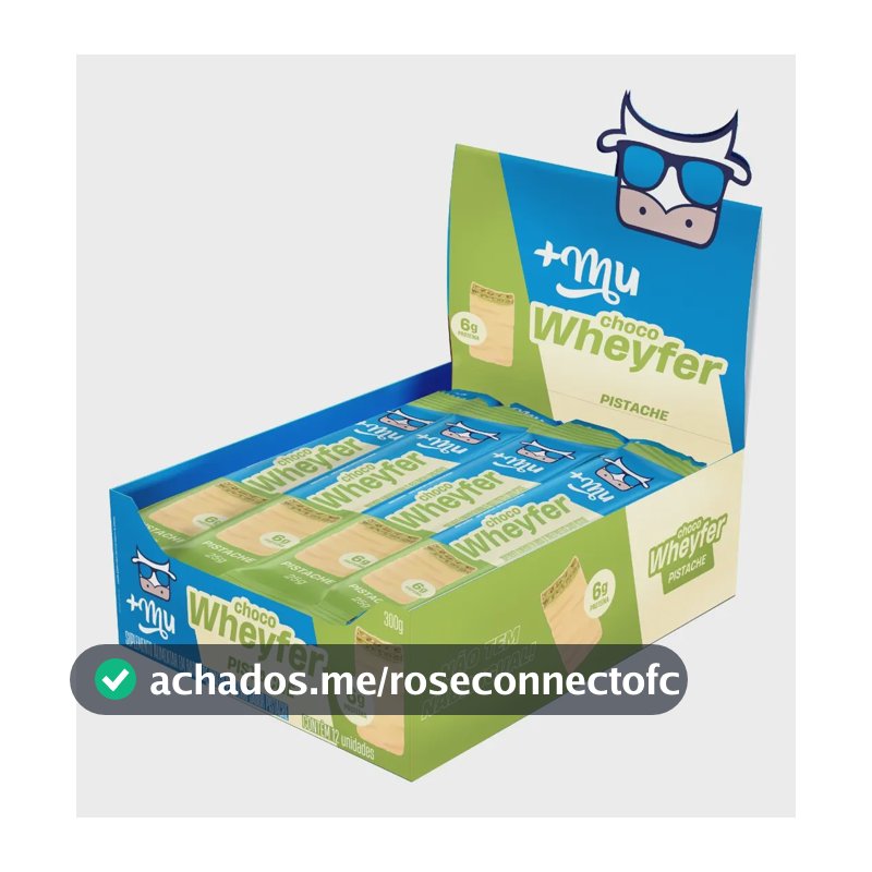 Proteína +Mu Chocowheyfer Baunilha em barra de proteína sabor Pistache x 300g