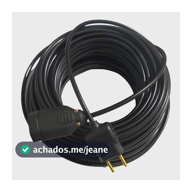 Extensão Eletrica 30 Metros Reforçada Profissional 10/20a Preto