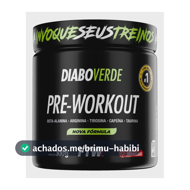 Suplemento FTW Diabo Verde Pre-Workout en pó sabor frutas vermelhas x 300g
