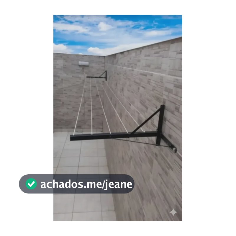Varal De Muro Parede Retratil Reforçado  Dobrável 5 Cordas Preto