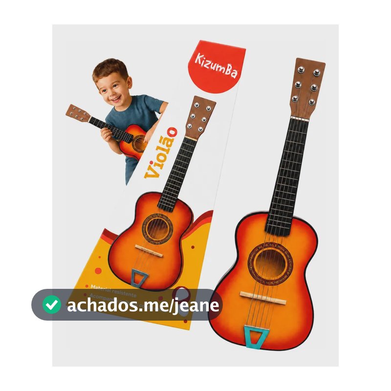 Violão Infantil Acústico Mini Violão de Madeira com 6 Cordas de Aço Instrumento Musical de Verdade para Crianças Iniciantes 58cm Menino e Menina Kizumba