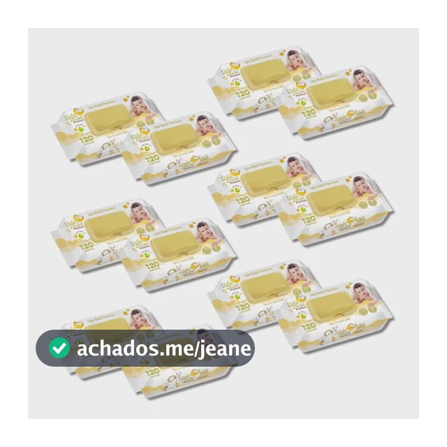 Kit C/12 Lenco Umedecido Toalha Upa Bebe Premium C/ 1440 Un