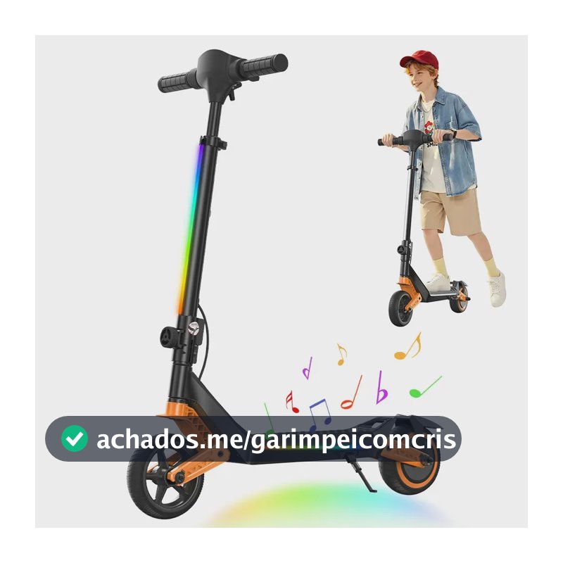 Patinete Elétrico Infantil K6 para Crianças com Bluetooth e Suspensão Dupla