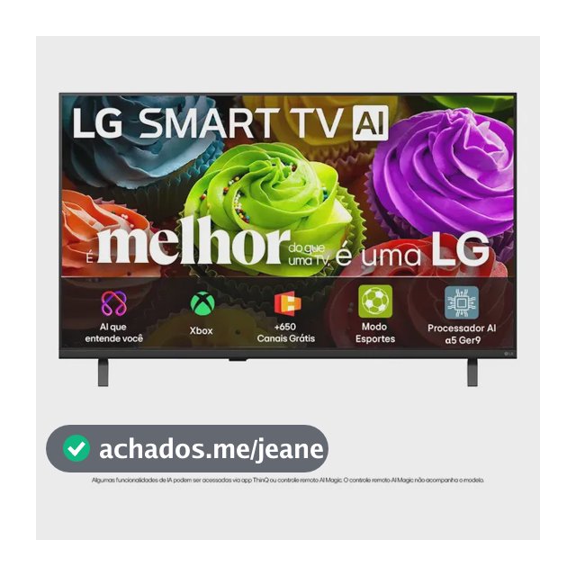 Smart TV HD 32" LG LB650 AI 2026 Processador α5 Ger9 HDR10 Xbox Bluetooth Wi-Fi AI Search Google Gemini Canais Grátis webOS 26 - 32LB650BPSA