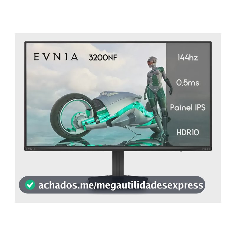 Monitor Gamer Phillips 24 Evnia Ips 144hz 0.5ms Wide Fullhd Preto 127/220v