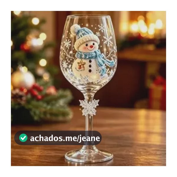Jogo De Taças De Vinho Tema Natal Com Haste