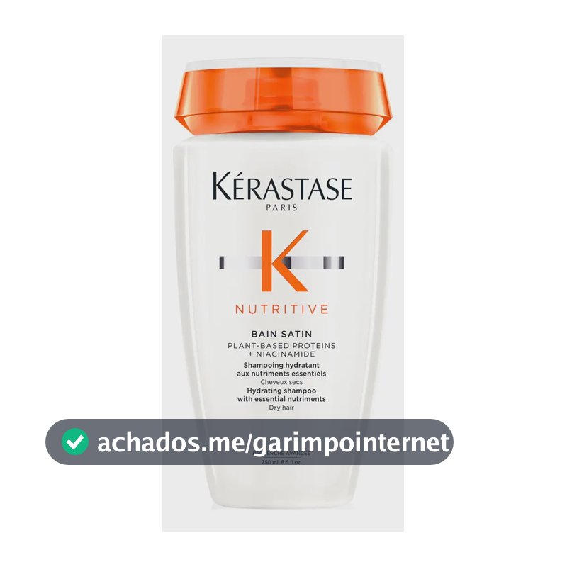 Shampoo Hidratante para Cabelos Secos, Nutrição Intensa, Brilho, Maciez, Fortalecimento e Revitalização da Fibra Capilar, Nutritive Bain Satin Kérastase, 250ml