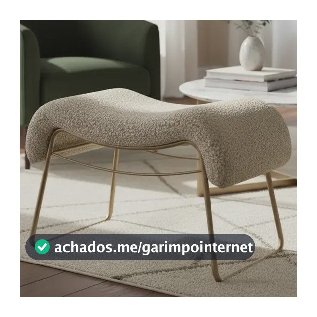 Puff Banqueta Calm Luxo Decorativo Versátil  Bouclé  Zahav
