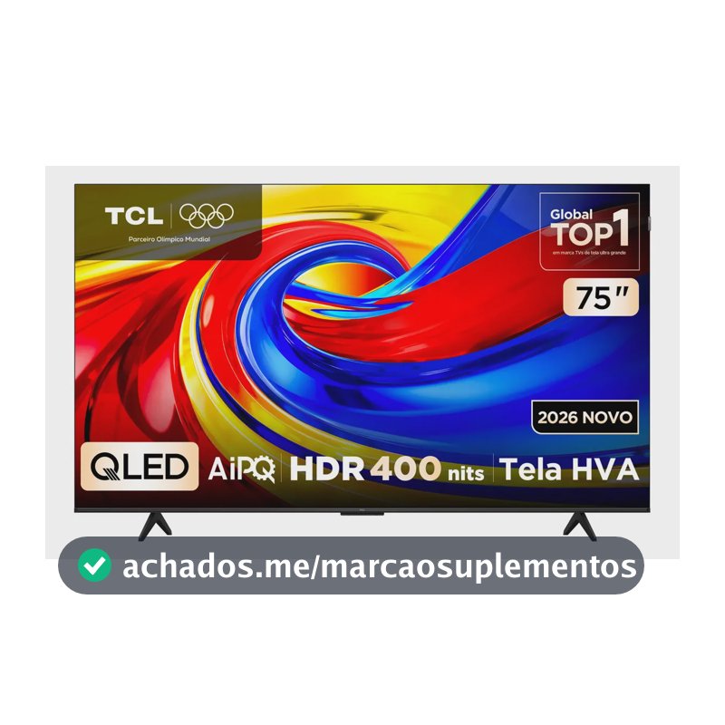 Smart TV TCL 75 Polegadas QLED 4K P7L WiFi Bluetooth Google TV HDR10+ 120 Hz VRR AIPQ 75P7L