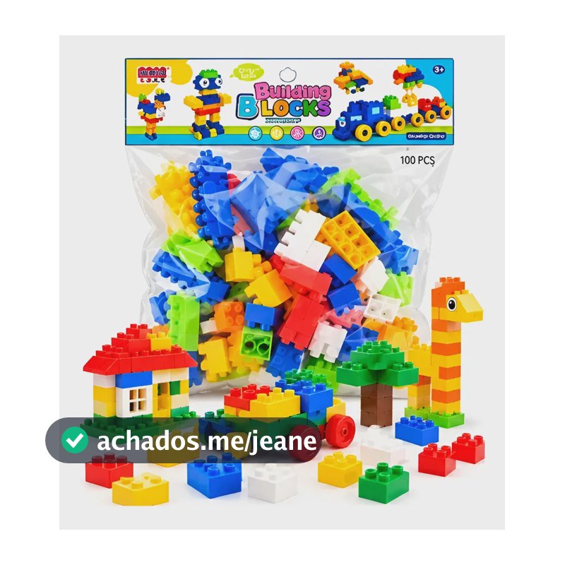 Super Blocos De Montar Infantil  100 Peças Educativo Playnet 84 Pakiblocos