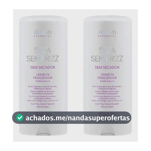 Kit 2 Leave-in Finalizador Seca Sem Frizz Amend Essencial 180ml