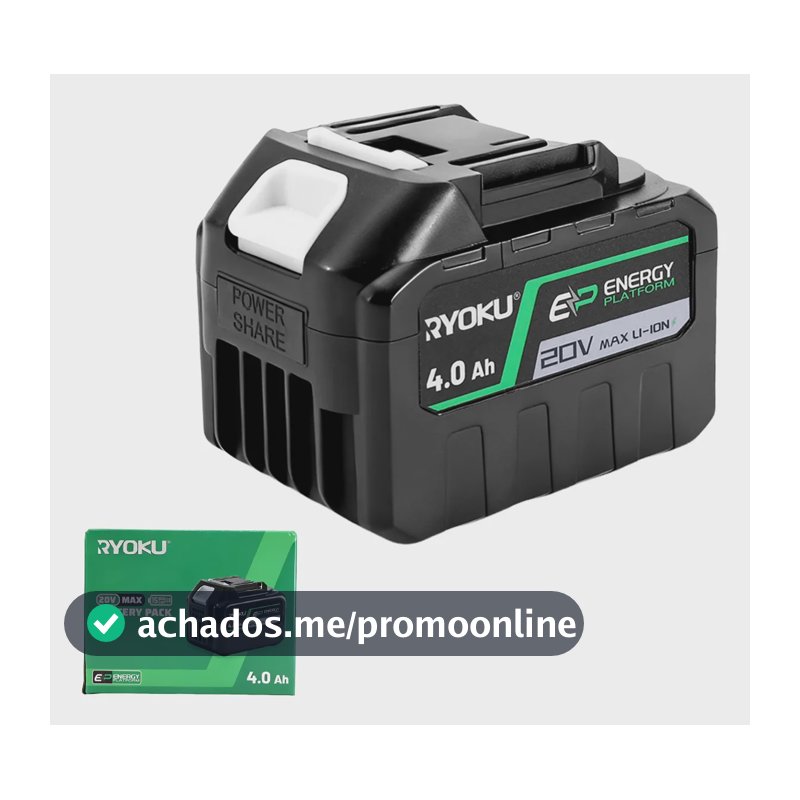 Bateria De Íon De Lítio Ryoku 20v Para Ferramentas Elétricas